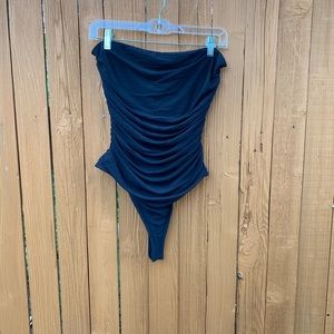 Ruched tube top body suit